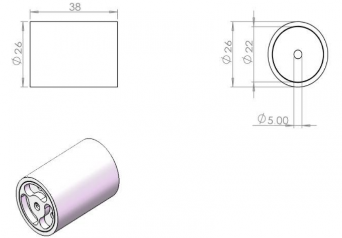 Isolatore di rotazione Faraday a 8 mm di apertura chiara 0